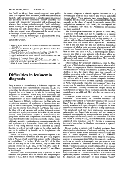 Difficulties in leukaemia diagnosis
