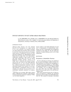 INSULIN BINDING TO RAT LIVER GOLGI FRACTIONS