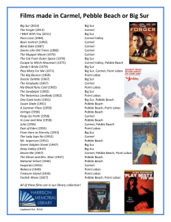 Films made in Carmel, Pebble Beach or Big Sur