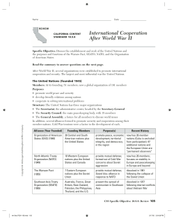 International Cooperation After World War II