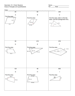 Geometry 10.1 Chain Reaction Name Areas of triangles and