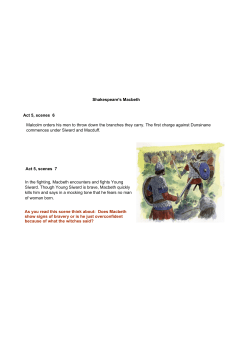 Shakespeare`s Macbeth Act 5, scenes 6 Malcolm orders his men to
