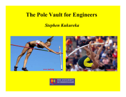 The Pole Vault for Engineers