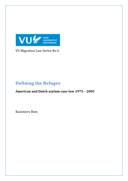 Defining the refugee - Rechten VU