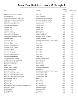 Grade Three Book List: Levels L through P