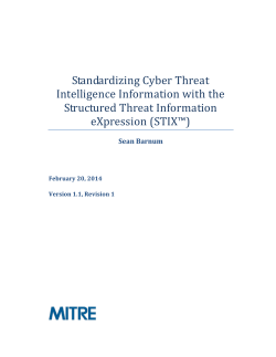 Standardizing Cyber Threat Intelligence Information