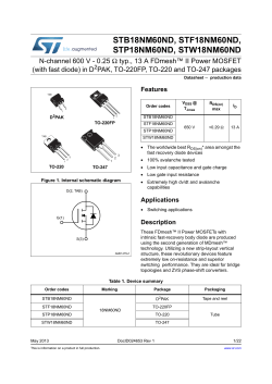 N-channel 600 V - 0.25 typ., 13 A FDmesh&trade; II Power MOSFET (with