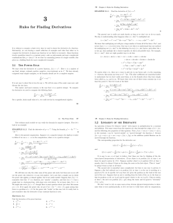 Rules for Finding Derivatives