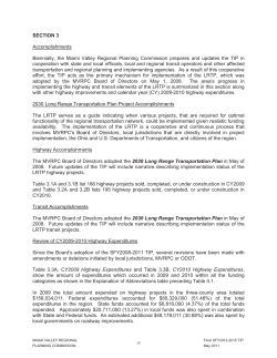 SECTION 3 Accomplishments Biennially, the Miami Valley Regional