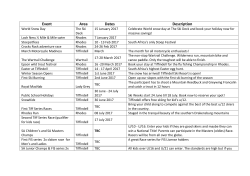 Events Calendar 2017 - Tiffindell Ski Resort
