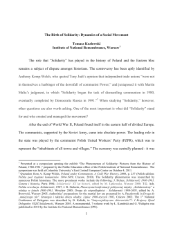 The Birth of Solidarity: Dynamics of a Social Movement