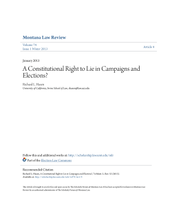 A Constitutional Right to Lie in Campaigns and Elections?