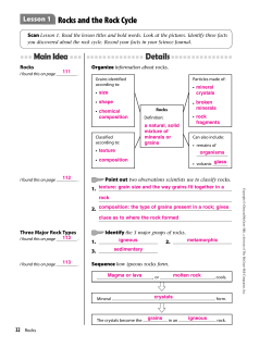 Rocks and the Rock Cycle