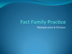 Fact Family Practice - Chico Christian School