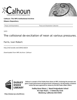 The collisional de-excitation of neon at various pressures.