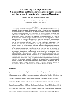 Generalized trust and the link between environmental concern and
