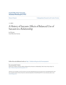 A History of Sarcasm - ScholarWorks@GVSU