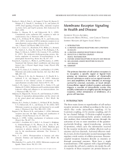 Membrane Receptor Signaling in Health and