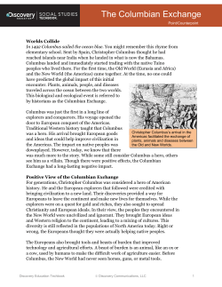 The Columbian Exchange - Long Branch Public Schools