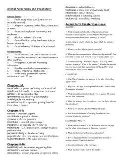 Animal Farm Terms and Vocabulary: Animal Farm Chapter Questions: