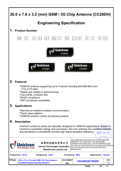 26.0 x 7.6 x 3.2 (mm) GSM / 3G Chip Antenna (CC26DH