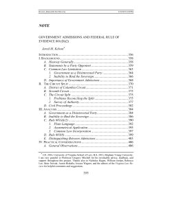 GOVERNMENT ADMISSIONS AND FEDERAL RULE OF