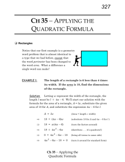 ch 15b - the quadratic formula