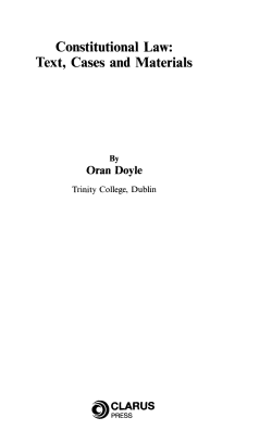 Constitutional Law: Text, Cases and Materials