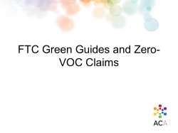FTC Green Guides and Zero- VOC Claims