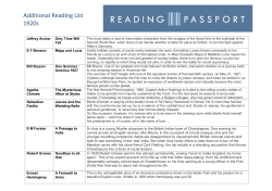1920s Reading List