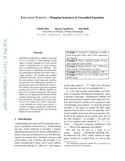 EQUATION PARSING : Mapping Sentences to Grounded Equations