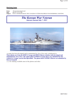 July 07, 2012 Navy Veterans back the Canadian Veterans Memorial