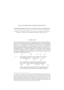 Discourse Structure and Intonational Phrasing