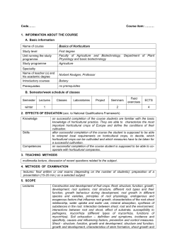 Course item: &hellip;&hellip;&hellip; 1. INFORMATION ABOUT THE COURSE A