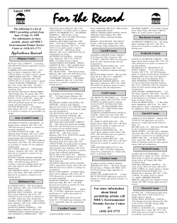 August FTR - Maryland Department of the Environment