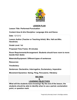 LESSON PLAN Lesson Title: Performed Punctuation Content Area