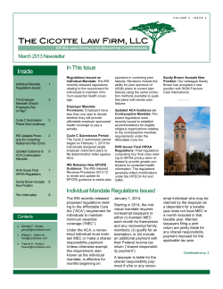 March 2013 Newsletter - The Cicotte Law Firm