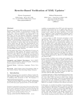 Rewrite-Based Verification of XML Updates &lowast;