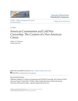 American Communism and Cold War Censorship: The Creation of a