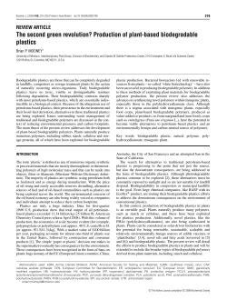 The second green revolution? Production of plant