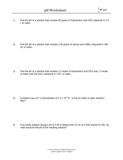 pH Worksheet - Everett Community College