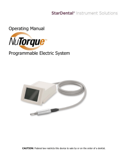 Operating Manual Programmable Electric System