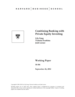 combining banking with private equity investing
