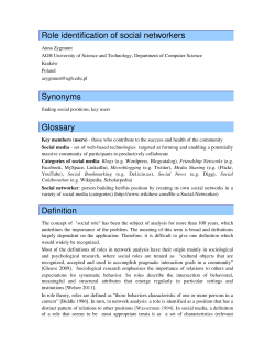 Role identification of social networkers Synonyms Glossary