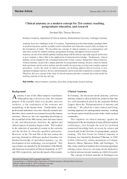 Clinical anatomy as a modern concept for 21st century teaching