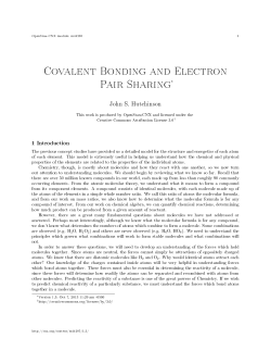 Covalent Bonding and Electron Pair Sharing