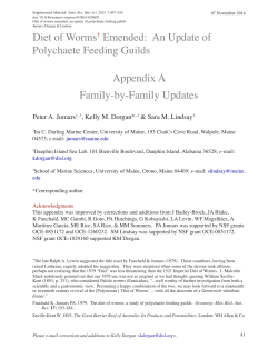 Diet of Worms&dagger; Emended: An Update of Polychaete