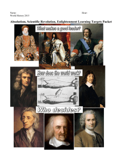 Absolutism Sci Rev Enlightenment Learning Targets Packet