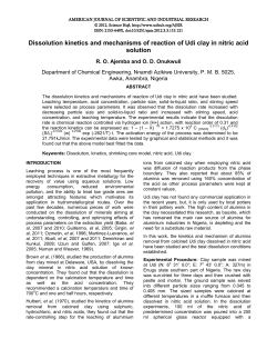 dissolution kinetics and mechanisms of reaction of udi clay in nitric