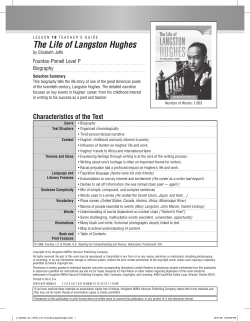 The Life of Langston Hughes